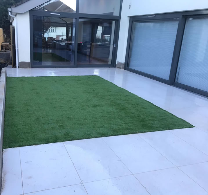 small artificial turf lawn