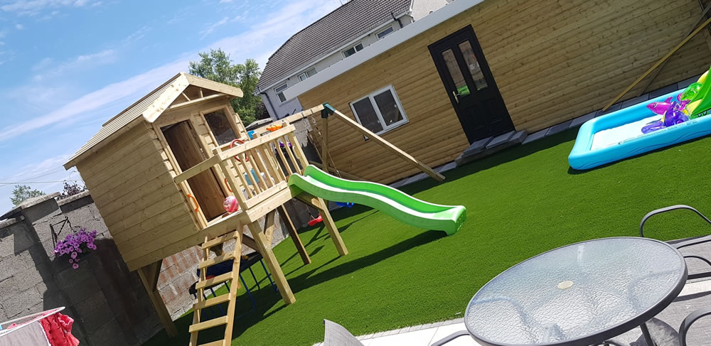 Artificial grass children's play area