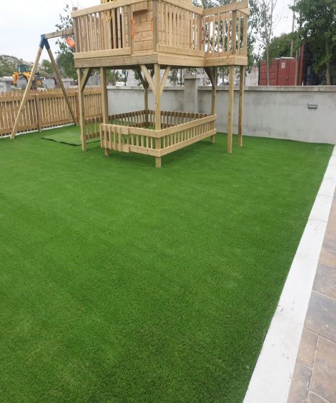 Artificial grass play area for children