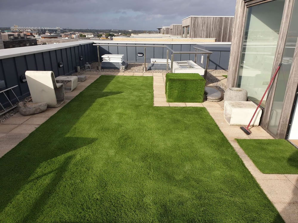 38mm artificial grass - roof top garden with artificial grass - Dublin