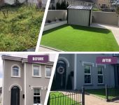 EVERgreen 35mm artificial grass garden - before and after